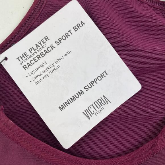 Victorias Secret Sport The Player Racerback Cami Sports Bra Burgundy Womens Sm - Picture 5 of 9